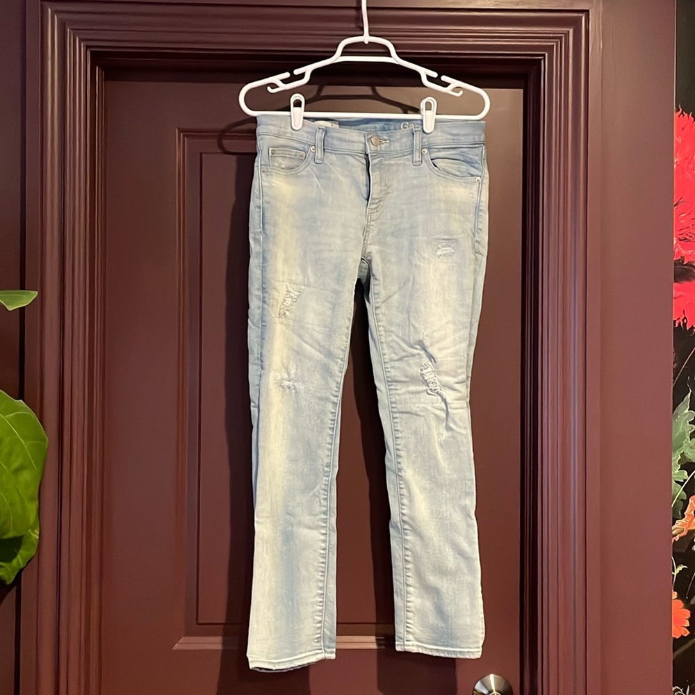 Gap distressed girlfriend jeans